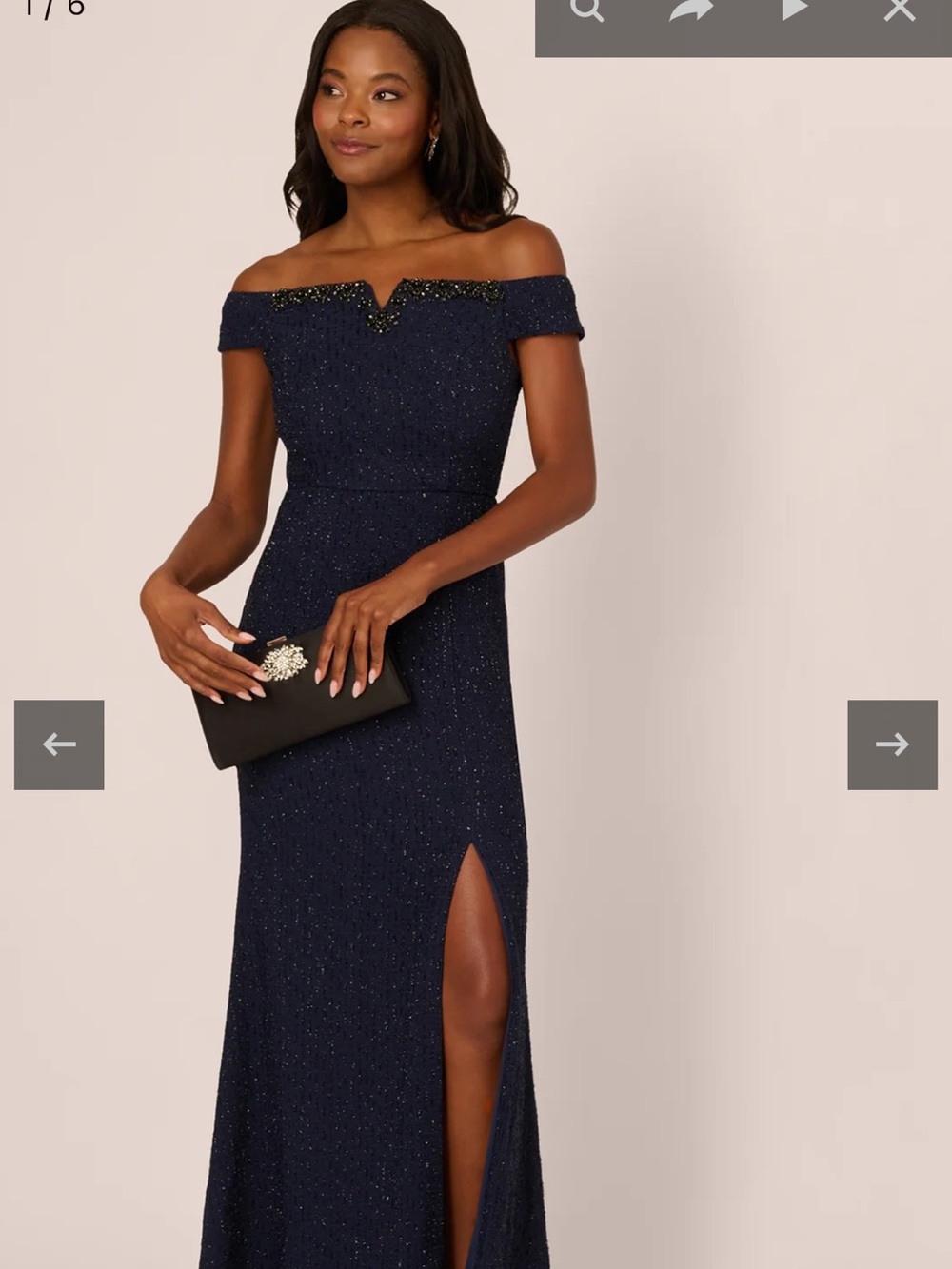 EUC Adrianna Papell Elegant Navy Evening Gown. Perfect for a wedding